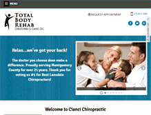 Tablet Screenshot of ciancichiropractic.com